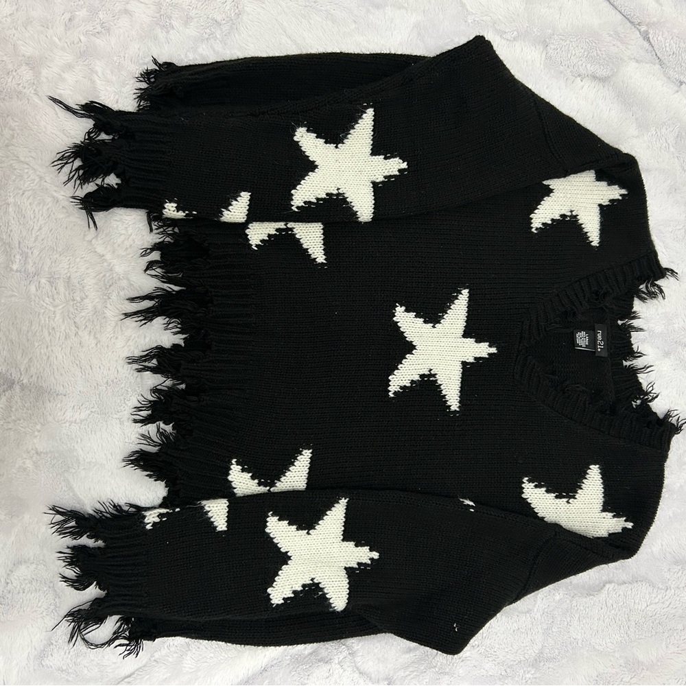 Black Star Patterned Sweater